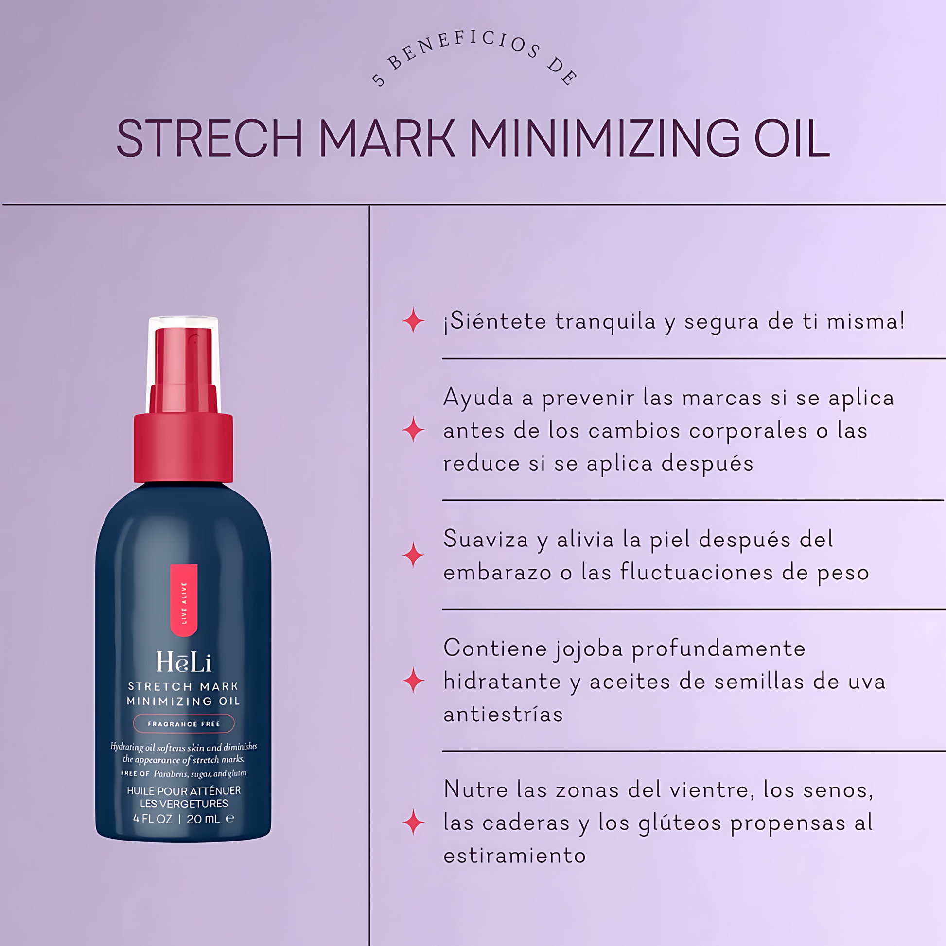 HēLi Stretch Mark Minimizing Oil (223) - Fiestas by Nana, LLC