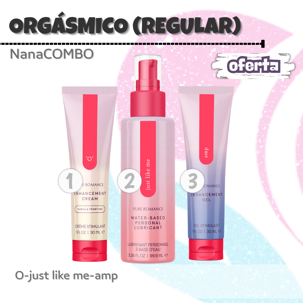 NanaCombo Orgásmico: Crema, gel y lubricante para intensificar sensaciones, amplificar placer y disfrutar cada encuentro con comodidad y confianza.